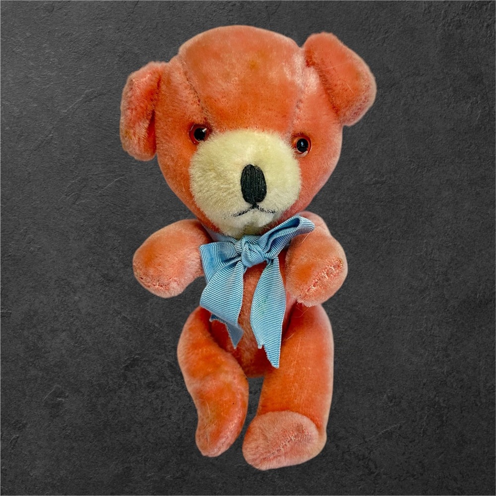 Holiday‎ Fair Teddy Bear Vintage 1964 6.5" Pink Magnetic Japan Plush